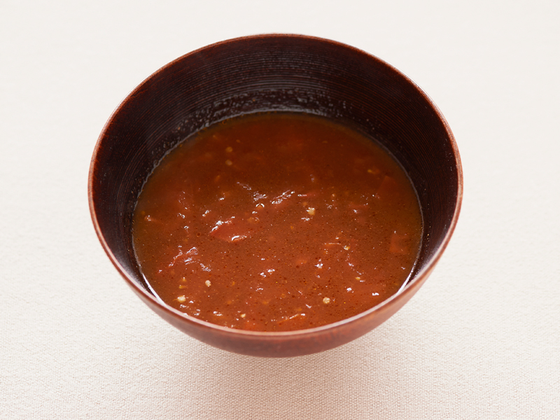 桃太郎トマトときびの味噌汁